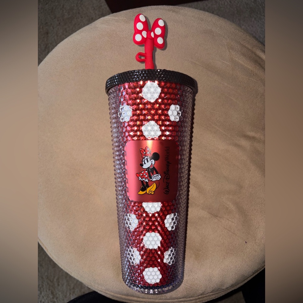 Disney/Starbucks Minnie Mouse Studded Tumbler with Bow Straw Topper
